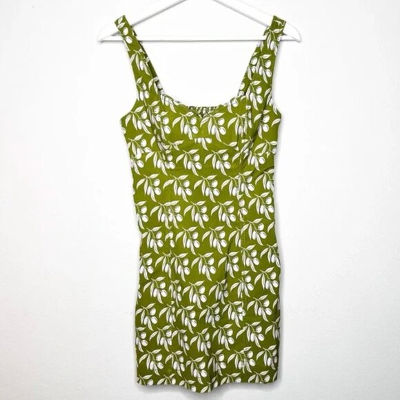 Anthropologie Maeve The Cleo Mini Dress Size L NWT Bombshell Fit & Flare Green - Picture 3 of 13